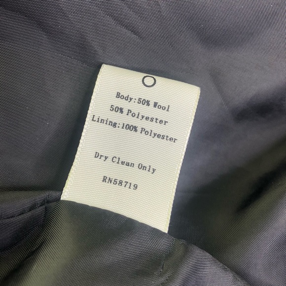 Mural Zipper Wool Trench Coat Long Sleeve City Event Layered Overcoat Modern - Picture 7 of 9